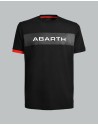 T-Shirt Uomo Nera Scritta Abarth Bianca