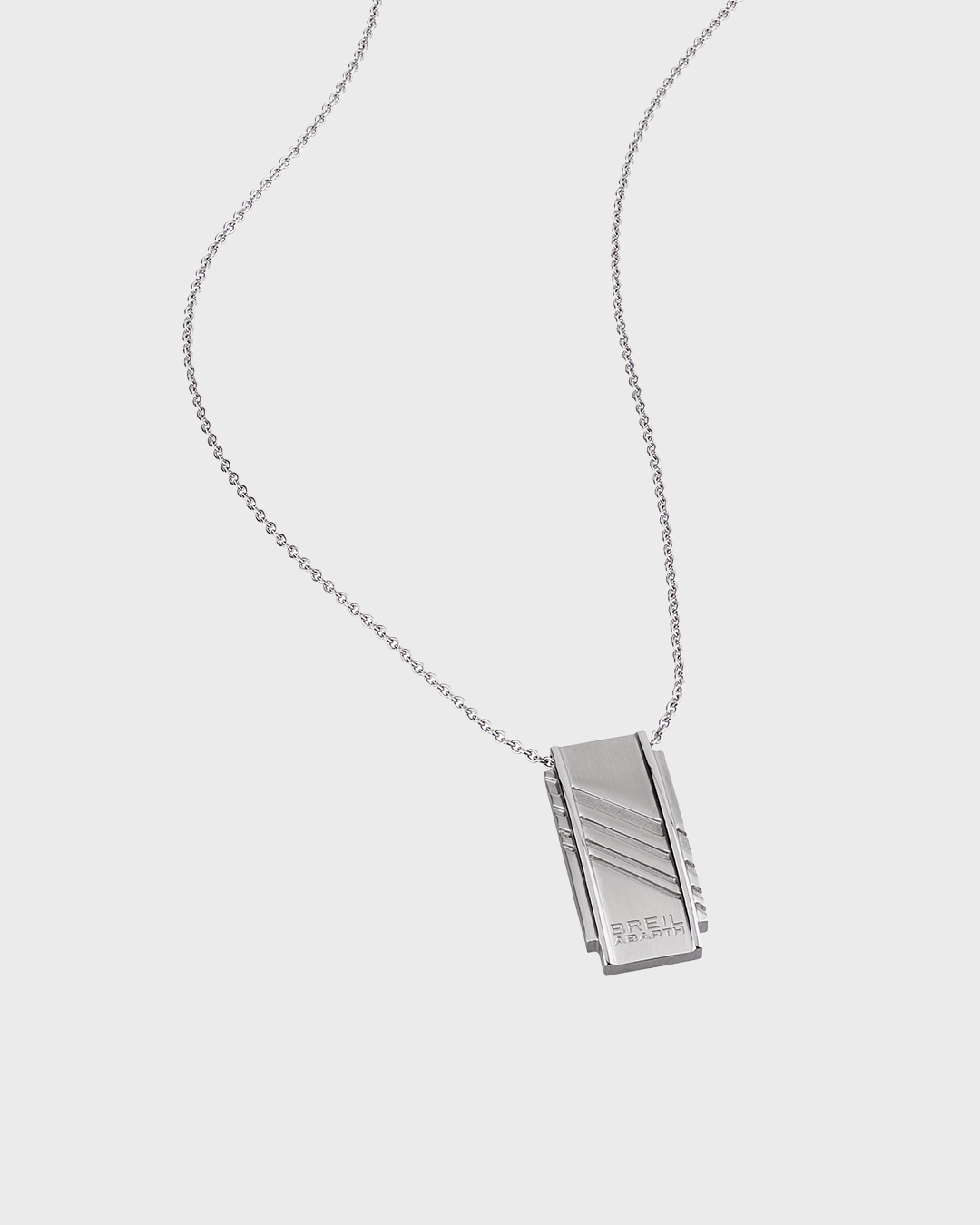 Dual finish steel pendant necklace